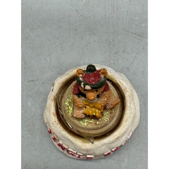 MINI Vintage Ceramic Jingle Bear Christmas Decor With Detachable Topper READ - Picture 2 of 7
